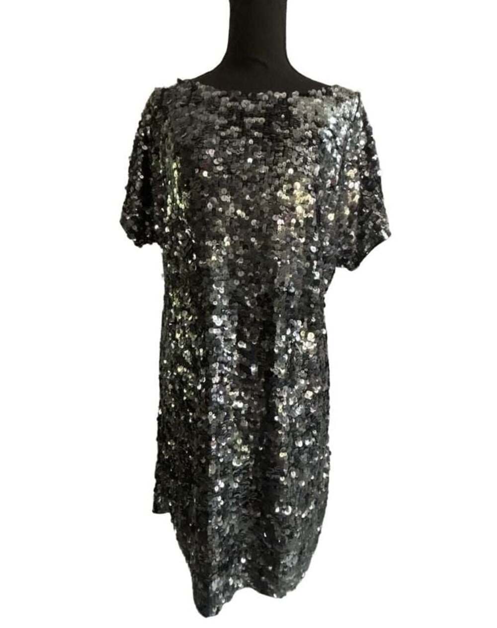 YOURS LONDON Plus Size Black Sequin T-Shirt Dress